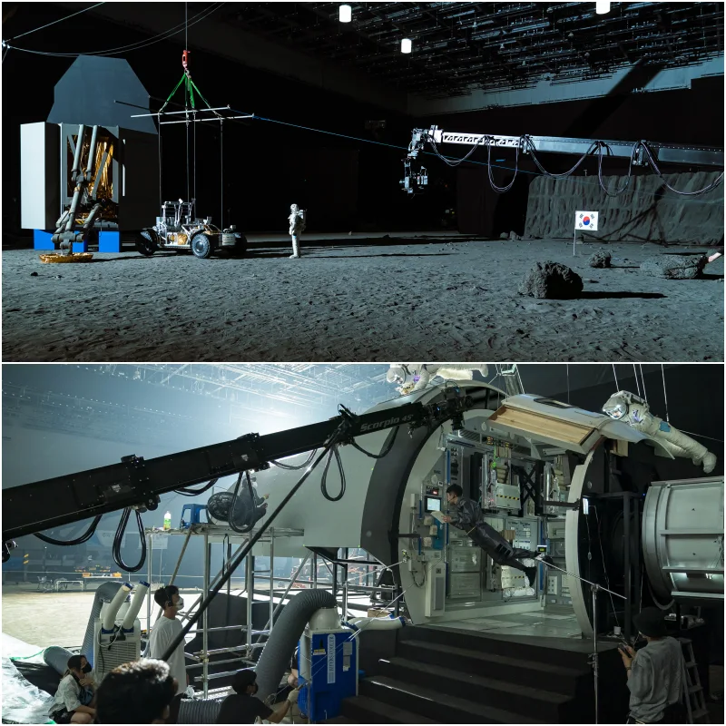 영화 더 문의 거대한 세트장과 실물 크기의 우주선 내부 세트장 모흡