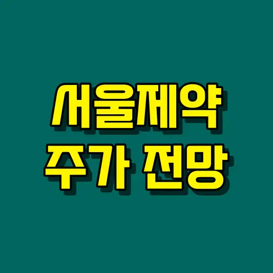서울제약 주가 전망