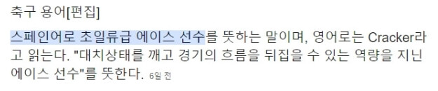 크랙은 스페인어로 초일류급 에이스 선수를 뜻합니다.