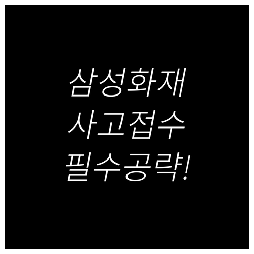 삼성화재 24시간 사고접수 연락처와 ..