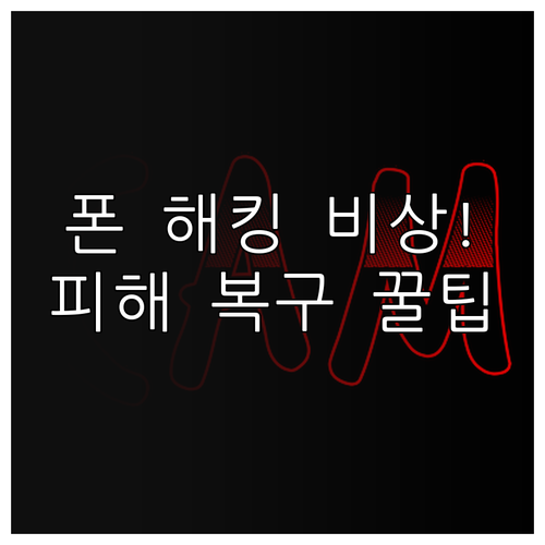 스미싱 당했을 때 대처 순서 악성코드..