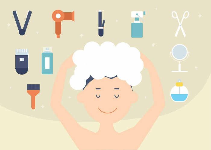 머리-감는-모습