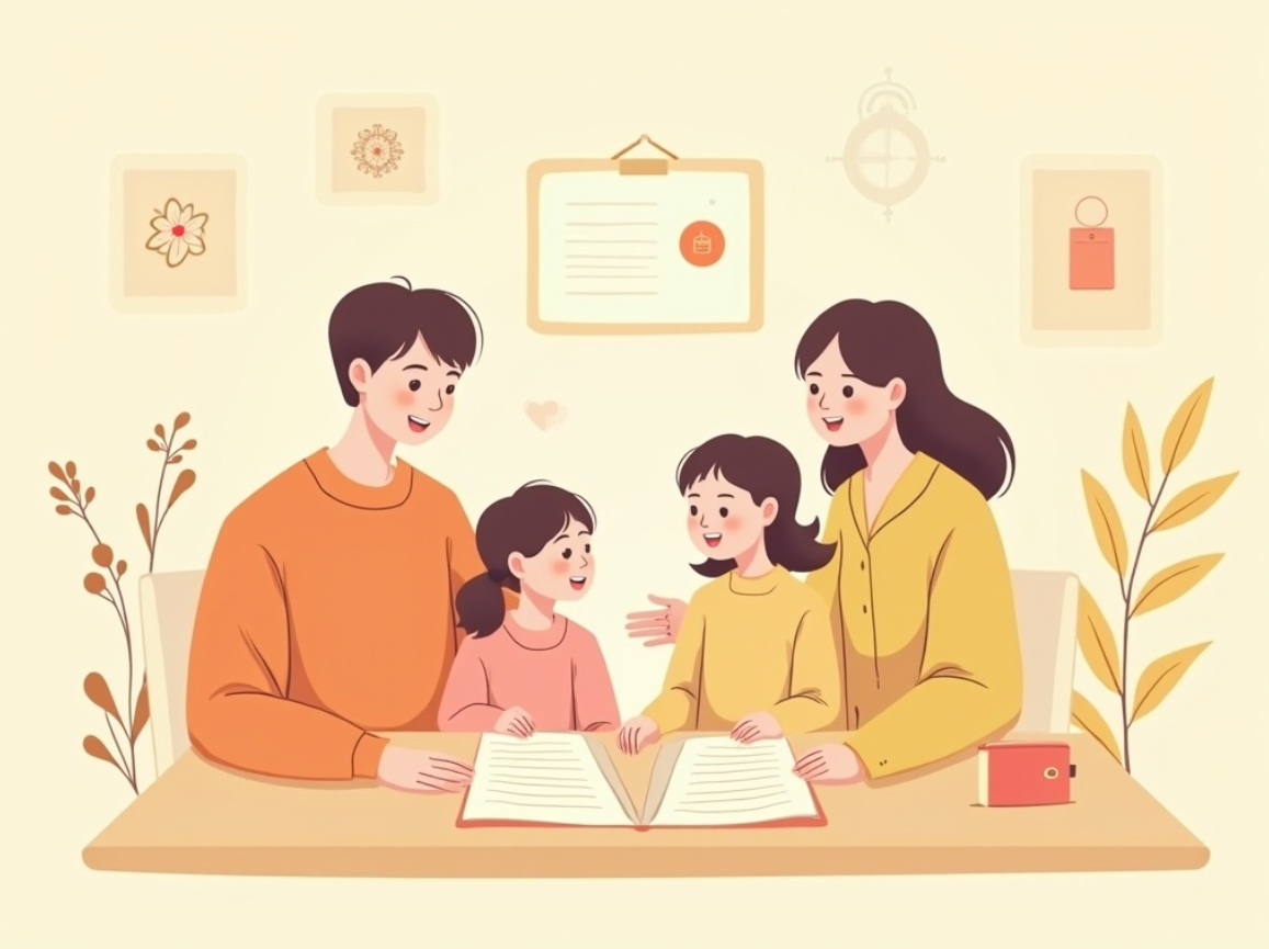 따뜻한 복지로 행복한 가정의 모습