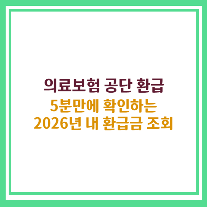 의료보험공단환급