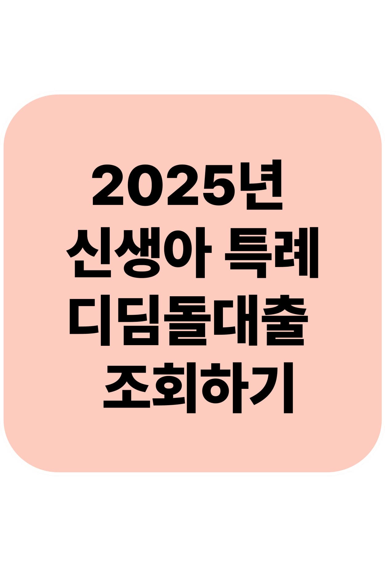 2025년 신생아 특례 디딤돌대출 조회하기