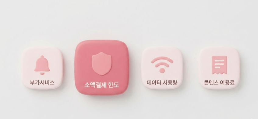 통신비 점검 항목 4가지 미니멀 아이콘