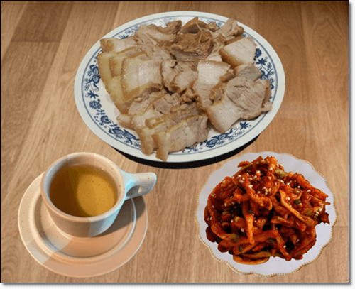 무말랭이,돼지고기