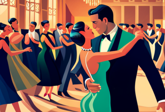 한국의 사교 댄스 추는 남녀