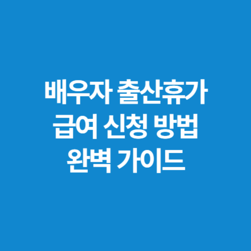 배우자-출산휴가-급여-신청-방법-완벽-가이드