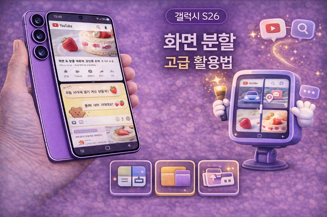 갤럭시 S26 화면 분할 고급 활용 방법 설명 이미지