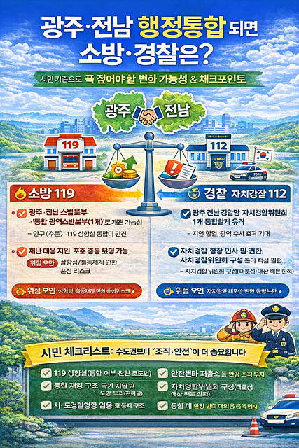 광주 전남 행정통합, 소방과 경찰은 어떻게 될까요