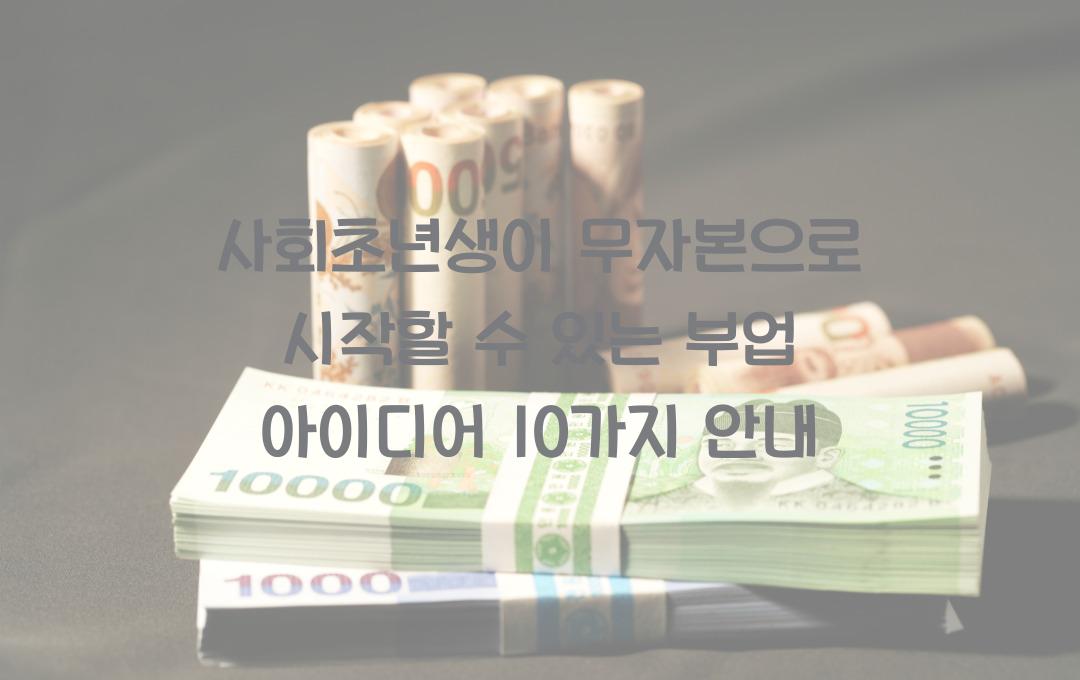 사회초년생이 무자본으로 시작할 수 있는 부업 아이디어 10가지
