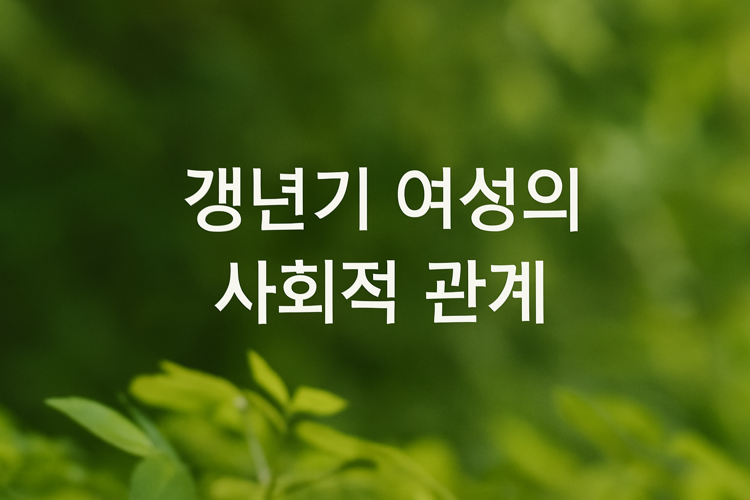 갱년기 여성의 사회적 관계 관련 이미지