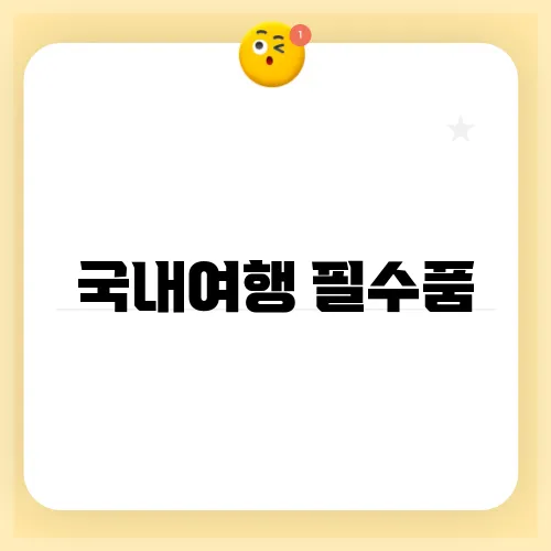 국내여행 필수품