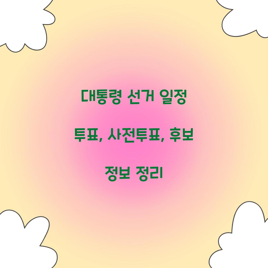 대통령 선거 일정