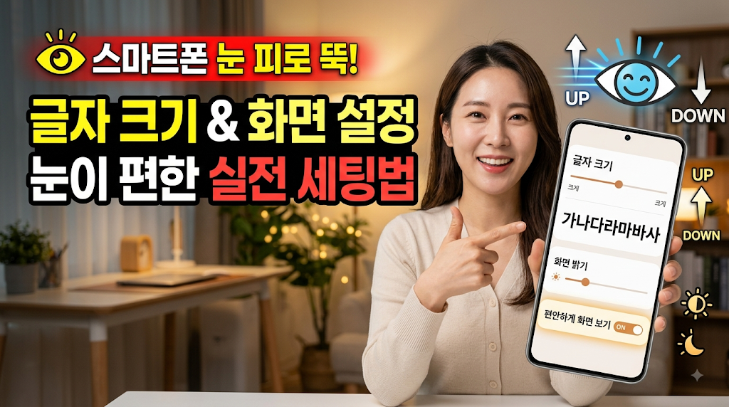 스마트폰 글자 크기와 화면 설정, 눈 피로 줄이는 실전 세팅법