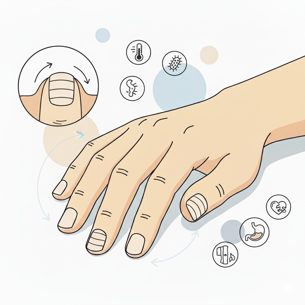 손톱 가로줄의 진짜 의미: 내 몸이 성장 신호를 멈췄다는 경고