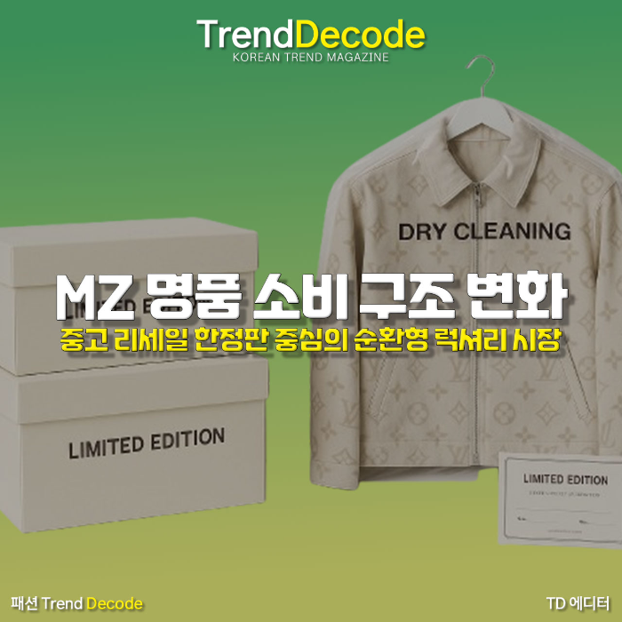 한정판 스니커즈 박스와 옷, 인증서 카드가 놓인 제품 구성 이미지