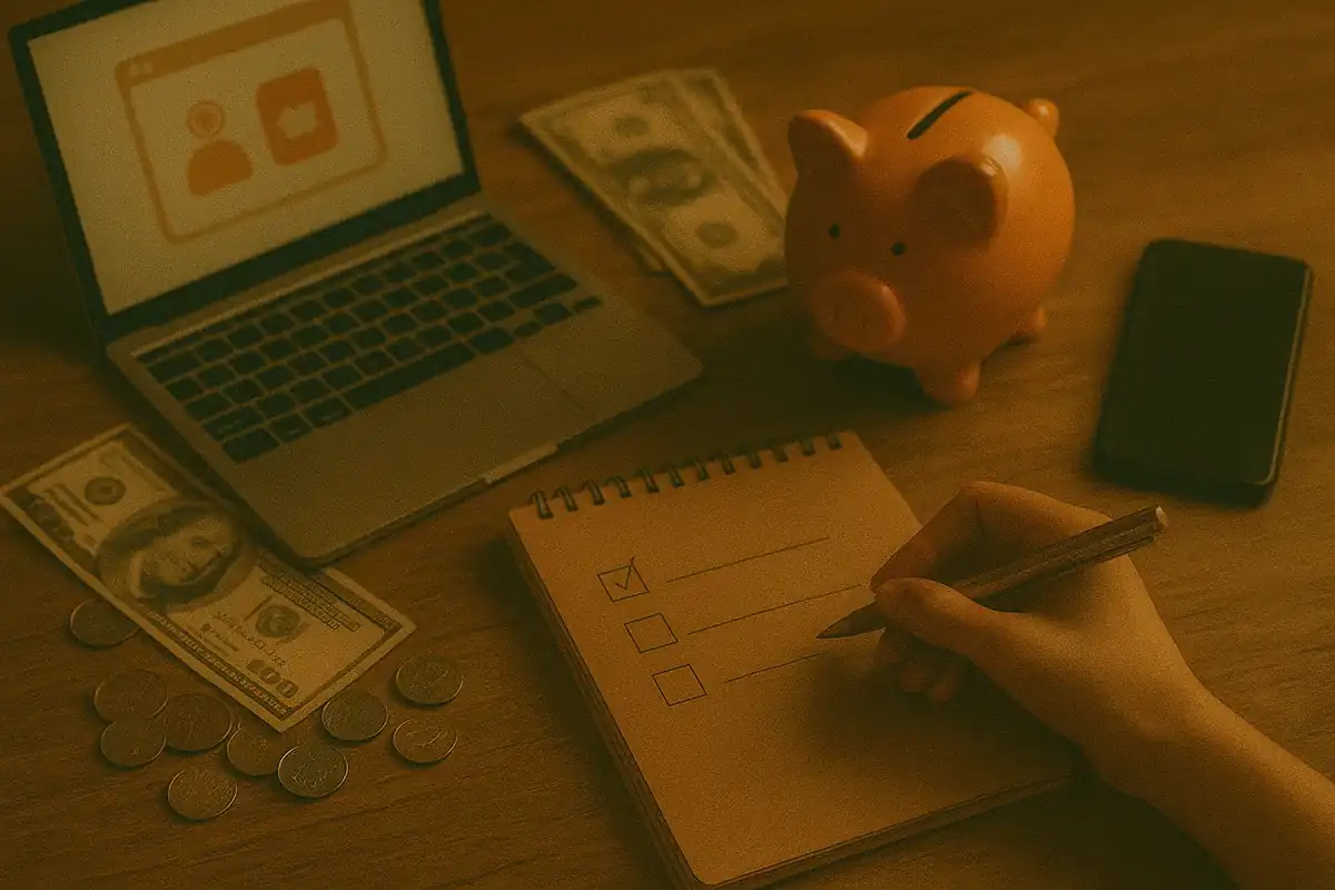 개인 재무 계획을 위한 책상 정리