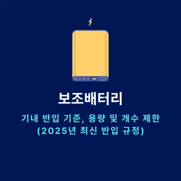 보조배터리 기내 반입 기준