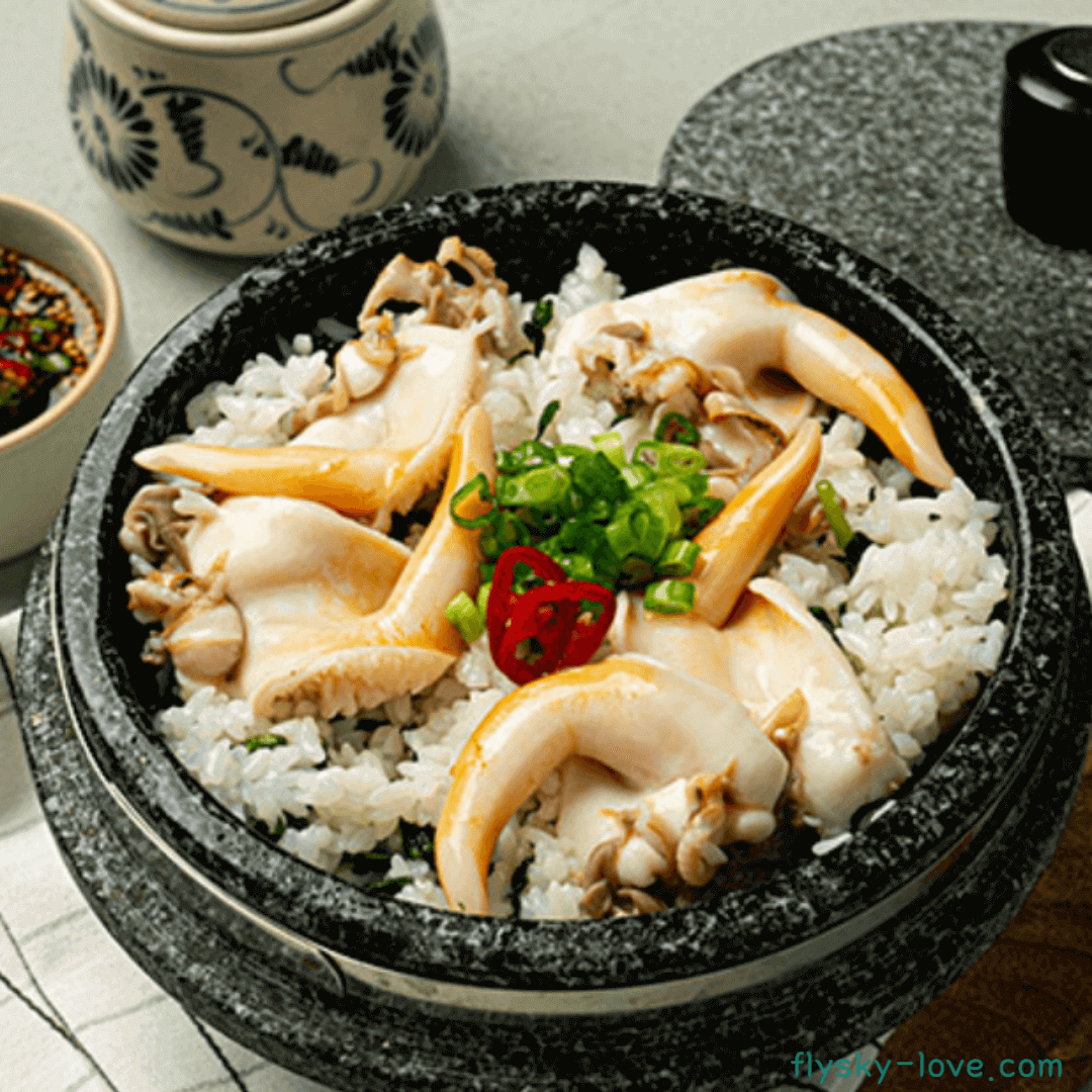 노랑 새조개 돌솥밥