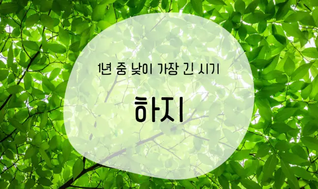 24절기-하지-의미