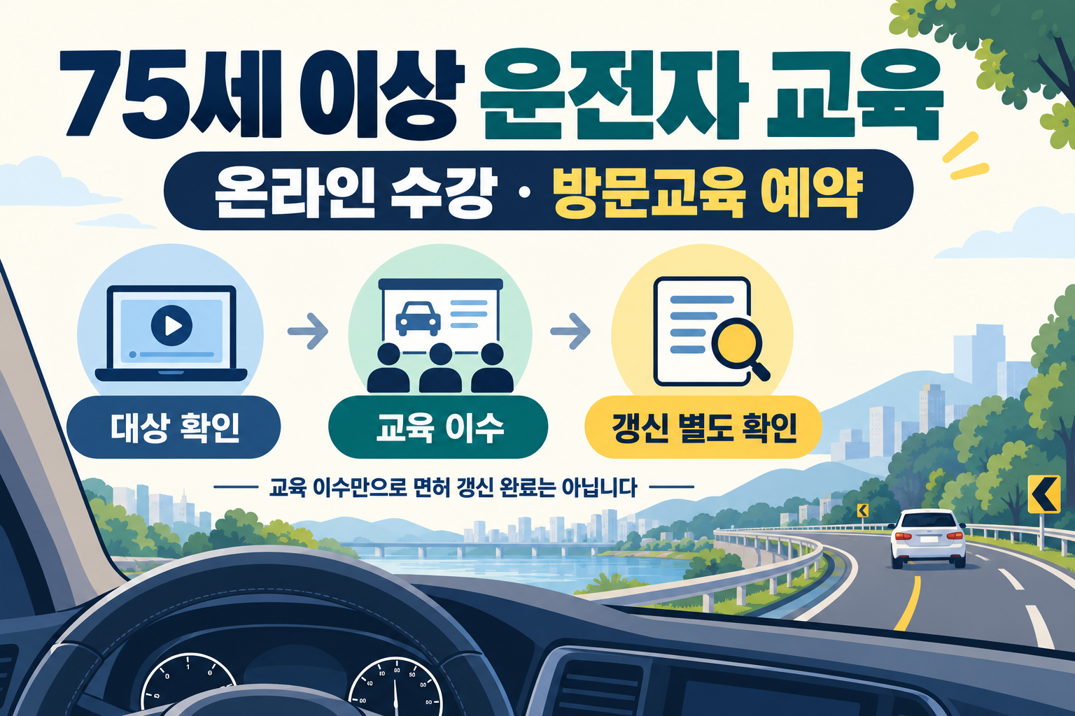 75세 이상 운전자 교통안전교육 신청 방법, 온라인 수강과 방문교육 예약
