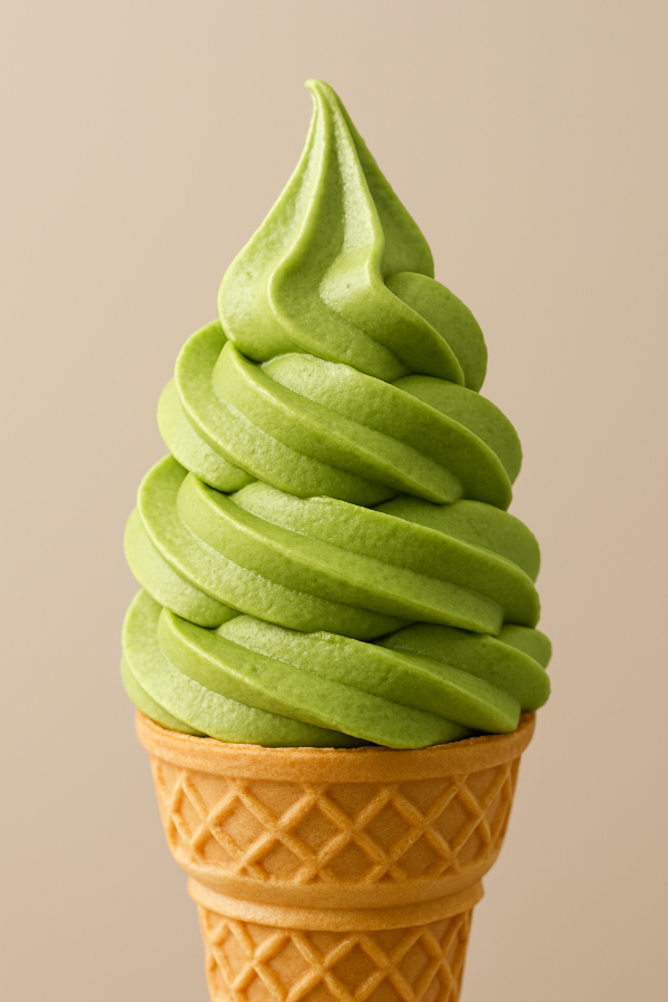 녹차 나무잎으로 만든 아이스크림