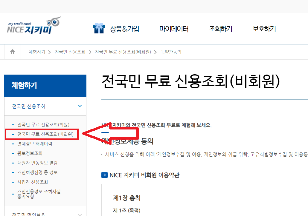 전국민 무료 신용조회