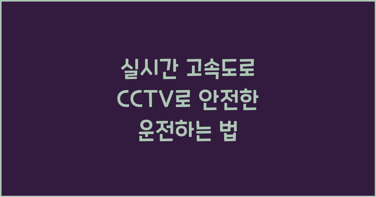 실시간 고속도로 cctv