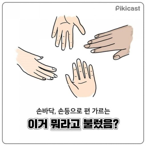 손바닥, 손등으로 편 가르는
이거 뭐라고 불렀음?