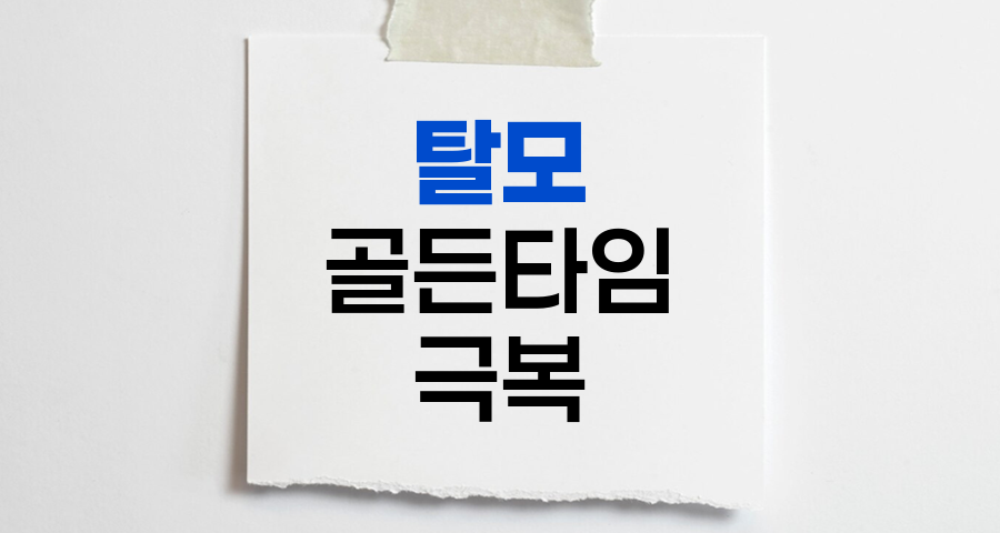 탈모 극복의 열쇠, 6가지 골든타임