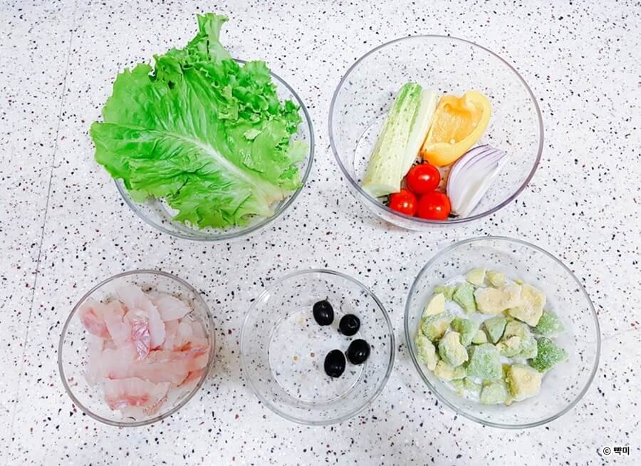 다이어트-레시피-우럭-회-샐러드-만들기