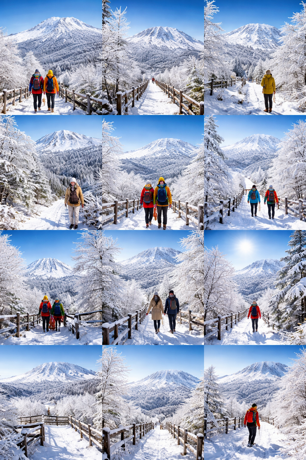 한라산 설경 산책 사진