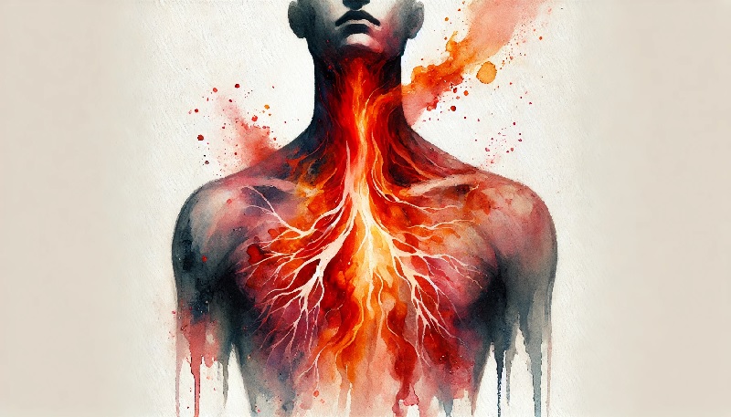 역류성 식도염, 목이 타들어가는 증상,결딜수 없는 통증