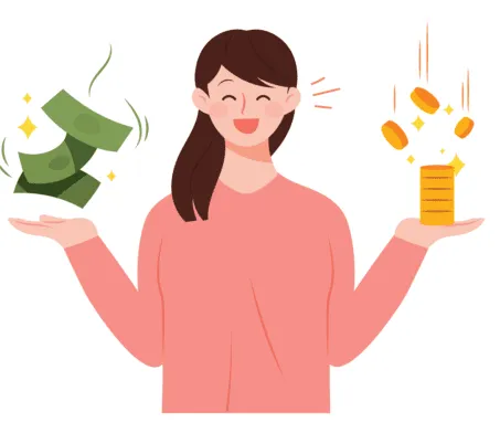 수익이 나서 좋아하는 청년 여성