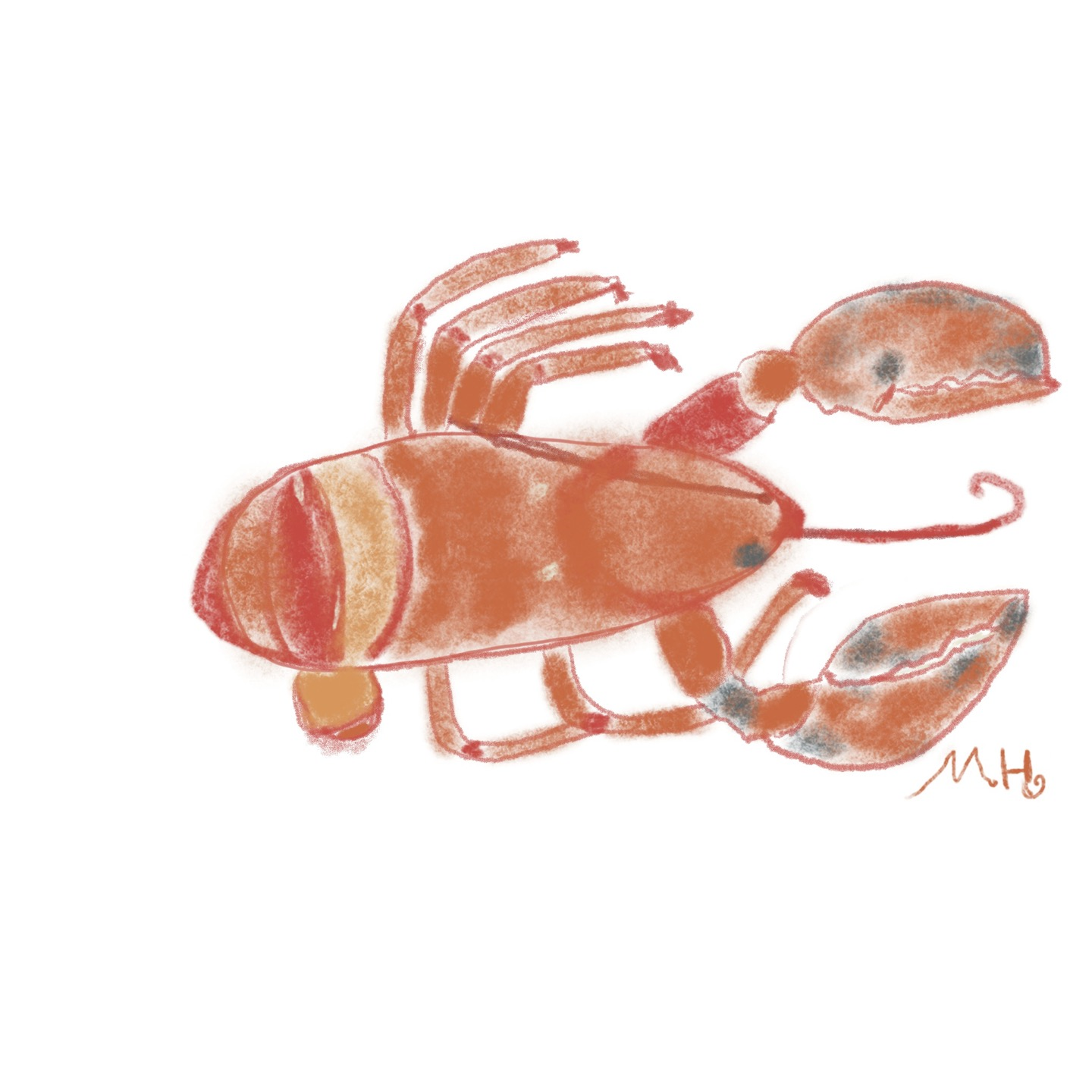 빨간 바닷가재 그림