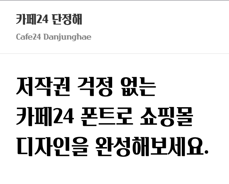 카페24 단정해