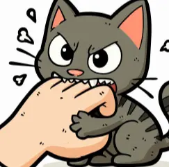 고양이가 살짝 무는 이유