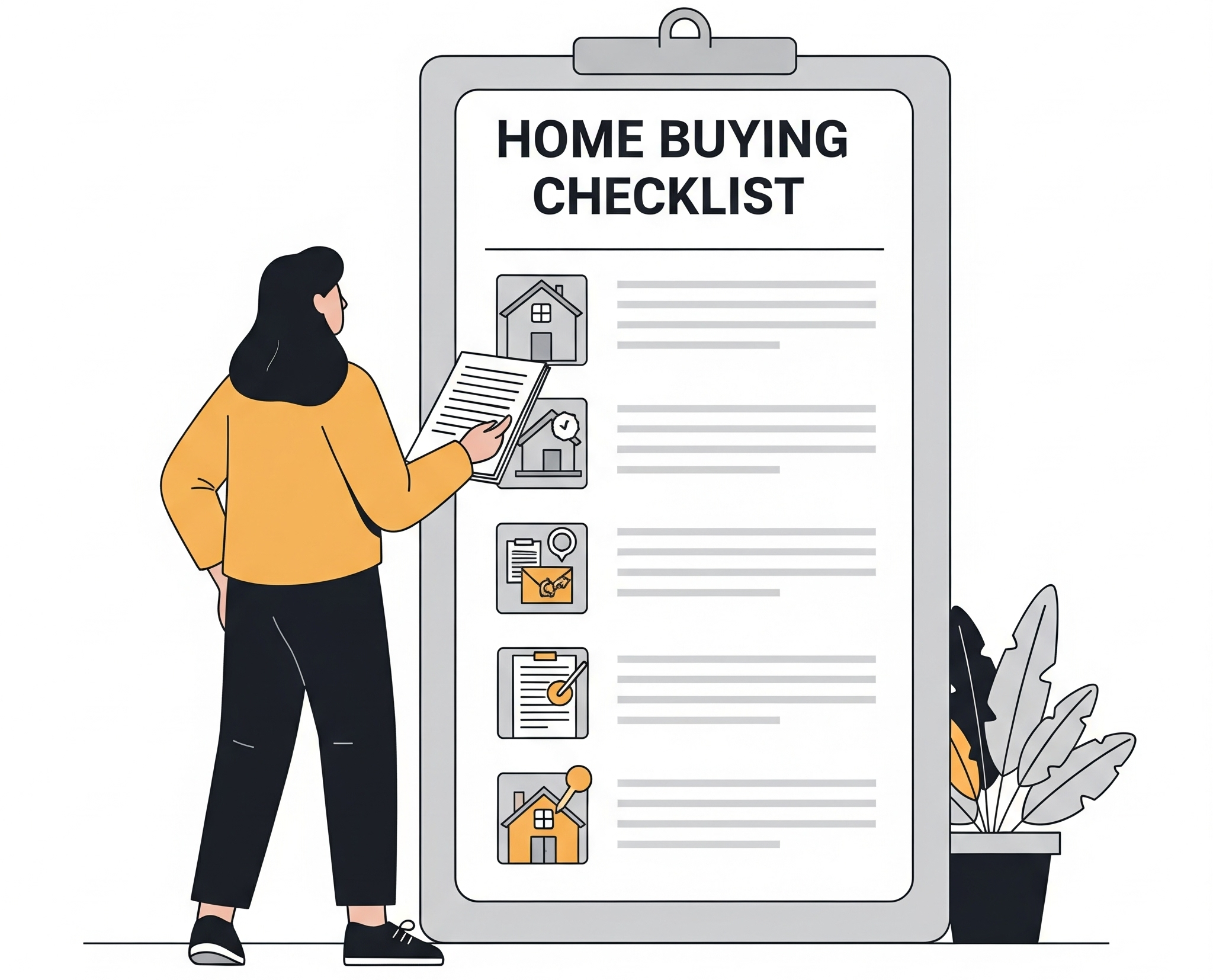 내 집 마련을 위한 최종 점검 체크리스트를 꼼꼼하게 확인하는 모습