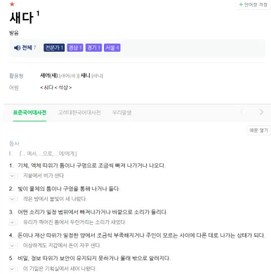 새어나오다 세어나오다 맞춤법 뜻 유래_7