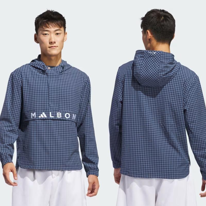 아디다스 X 말본 콜라보 골프웨어 남성 반집업 아노락 후드