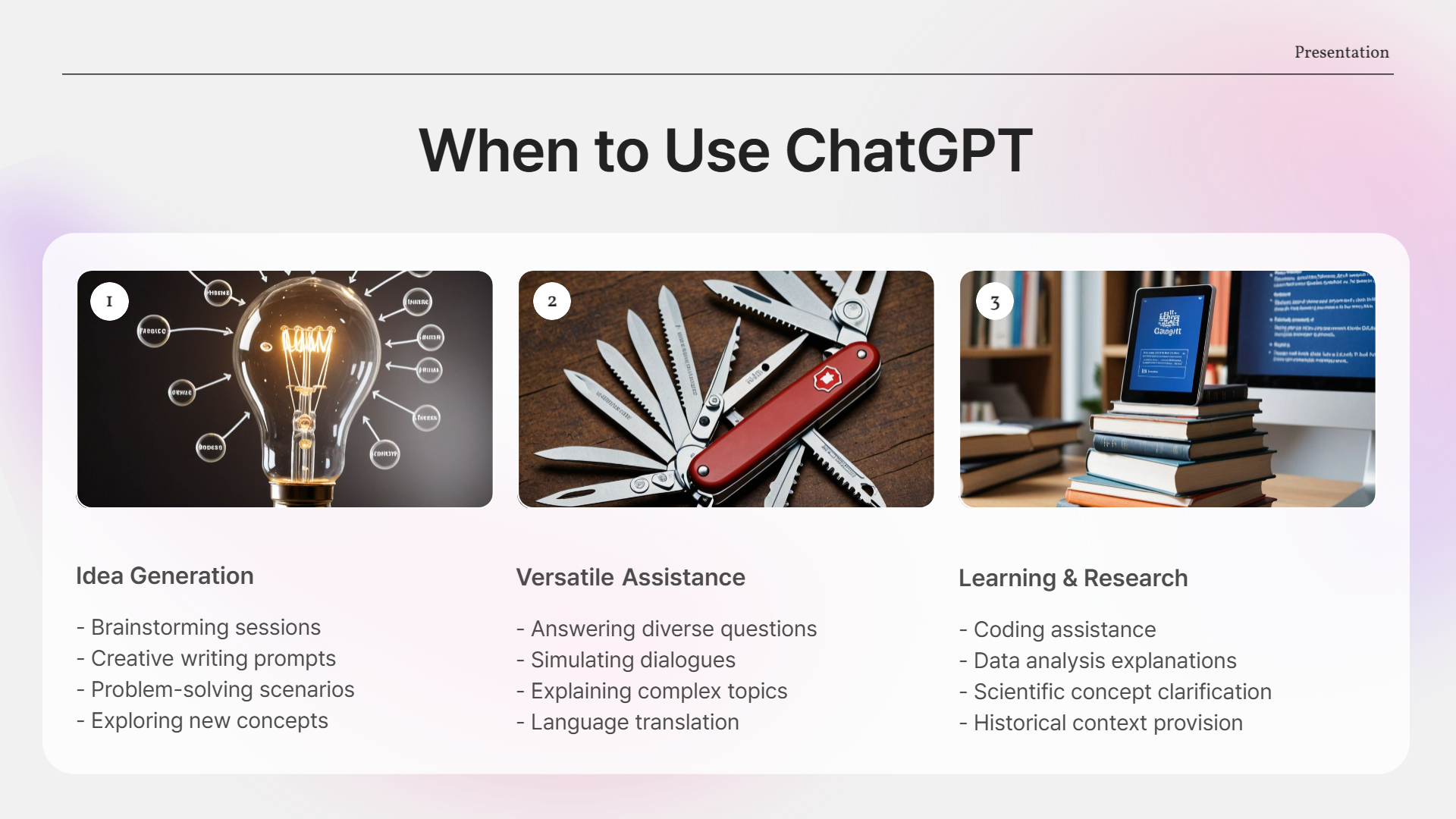 When to Use ChatGPT