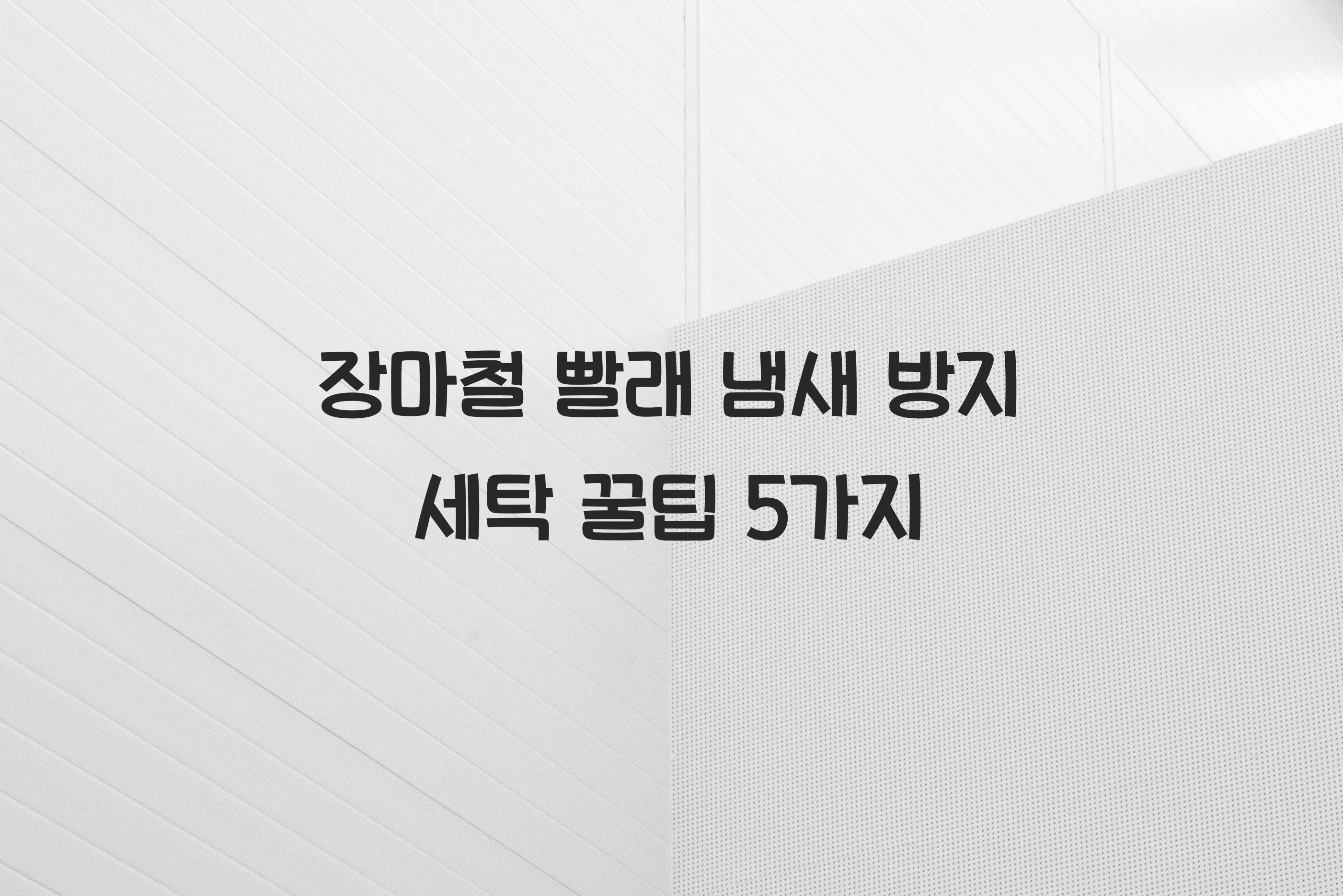 장마철 빨래 냄새 방지하는 세탁 꿀팁