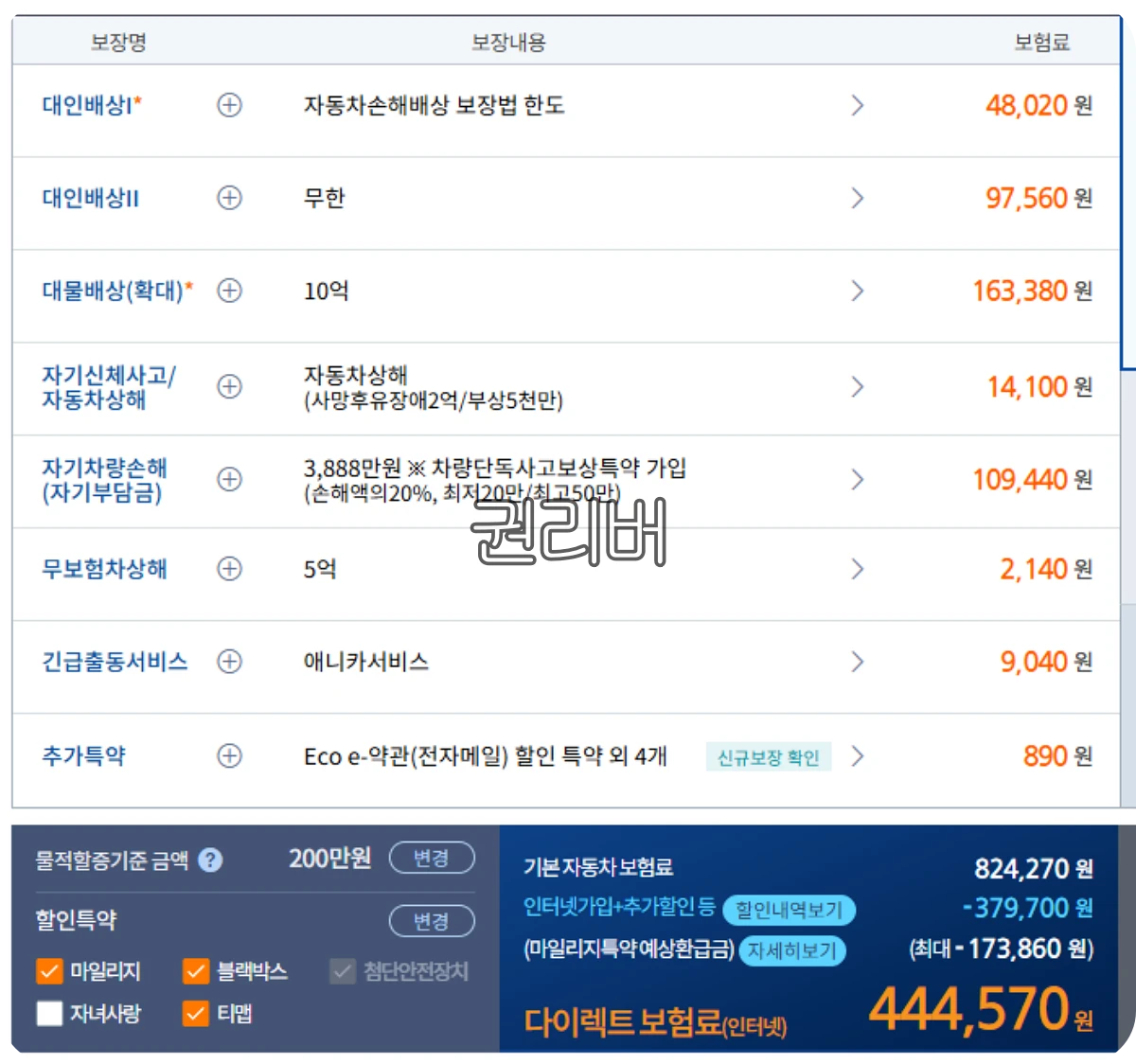 투싼-하이브리드-자동차-보험료
