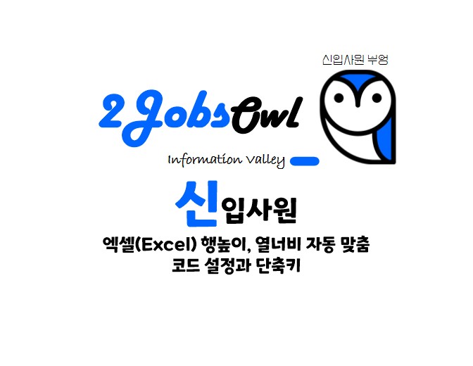 엑셀 행높이&#44; 열너비 자동맞춤 단축키와 코드설정