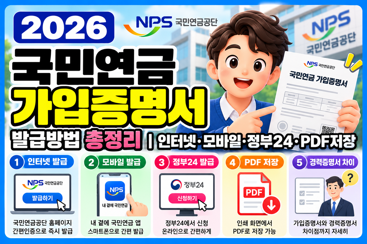 2026 국민연금 가입증명서 발급방법 총정리