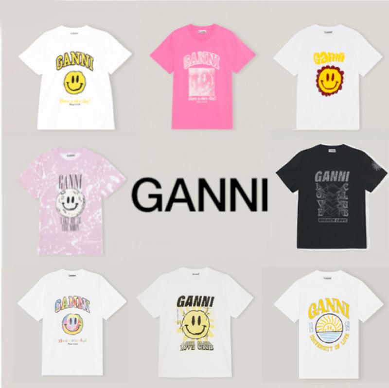 정품 GANNI 가니 티셔츠 스마일 프린팅 반팔티 35종