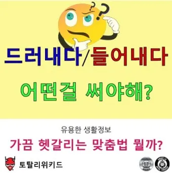 드러내다 들어내다 맞춤법 표현 예문_19
