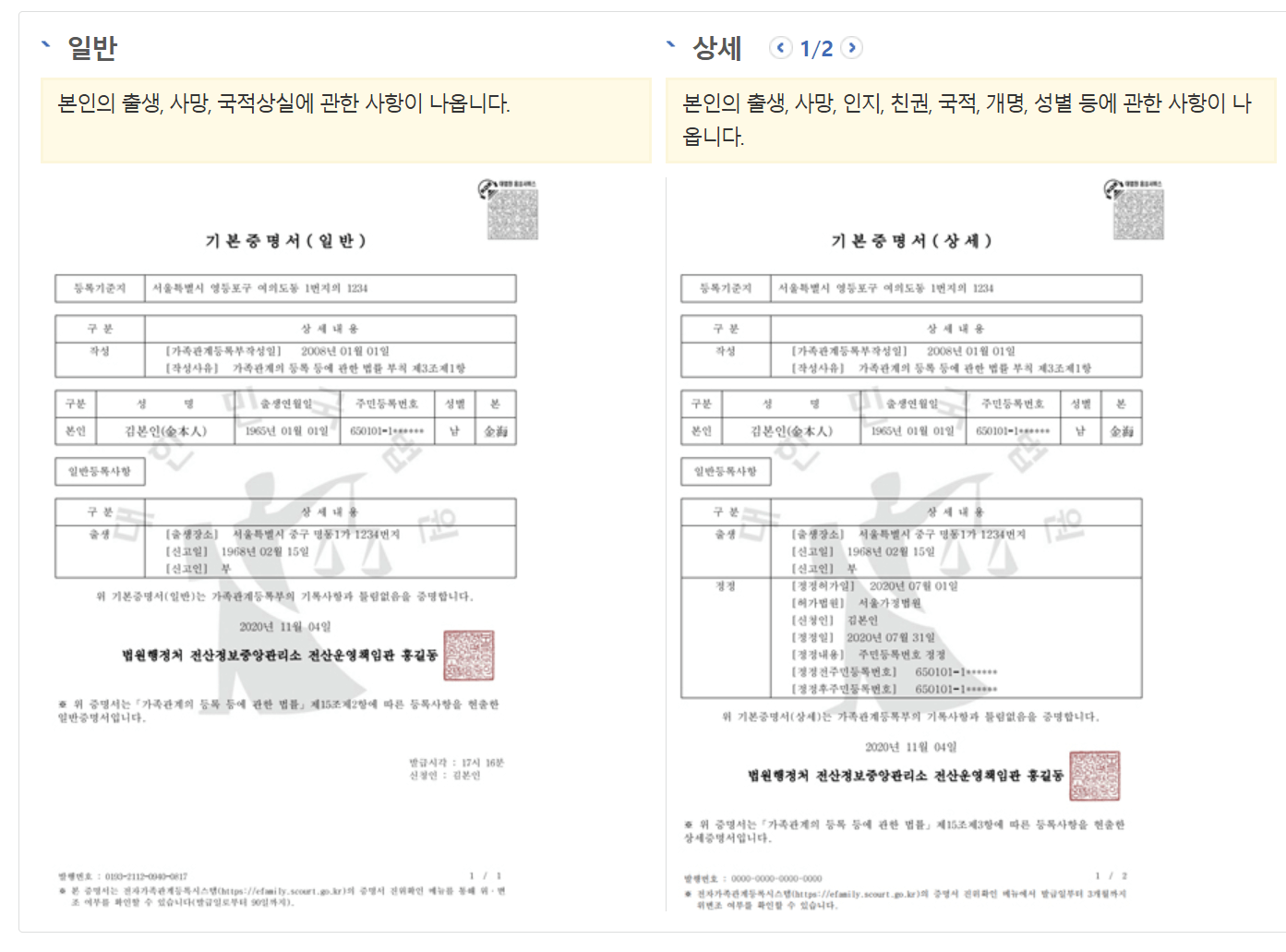 기본증명서 인터넷발급 방법, 집에서 바로 출력하는 방법